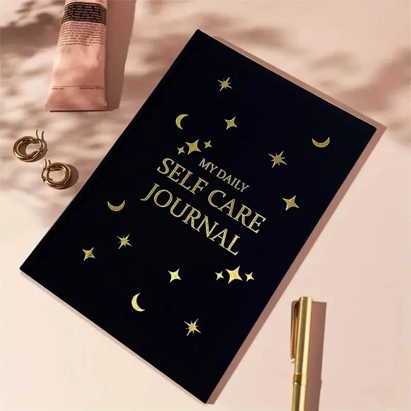 5 Minute Daily Self Care Journal Hardcover Gratitude Reflection Celestial Diary